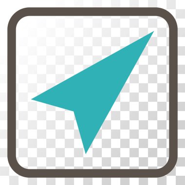 Ok ucu sağ yukarı vektör simgesi bir çerçeve içinde