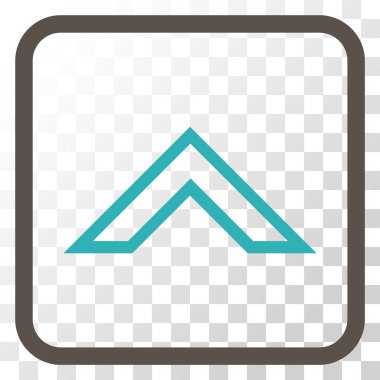 Vektör simgesi bir çerçeve içinde yukarı ok ucu