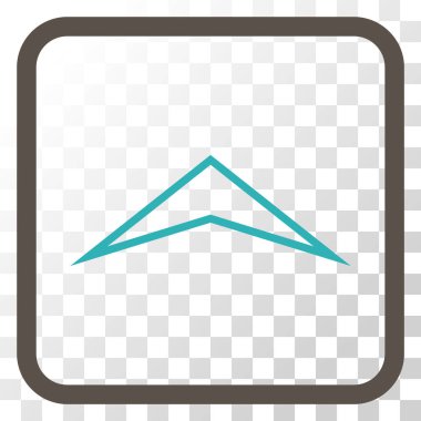 Vektör simgesi bir çerçeve içinde yukarı ok ucu