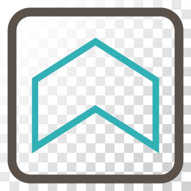 Vektör simgesi bir çerçeve içinde yukarı ok ucu