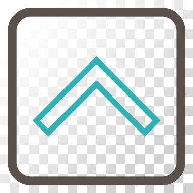 Vektör simgesi bir çerçeve içinde yukarı ok ucu