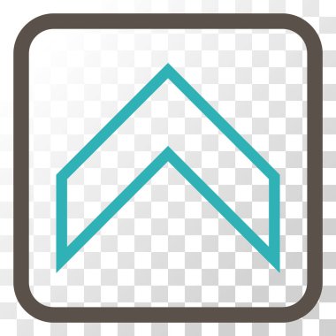 Vektör simgesi bir çerçeve içinde yukarı ok ucu