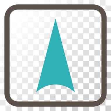 Vektör simgesi bir çerçeve içinde yukarı ok ucu