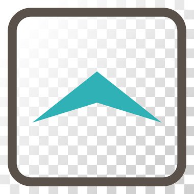 Vektör simgesi bir çerçeve içinde yukarı ok ucu