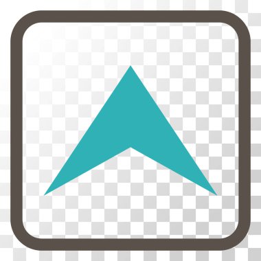 Vektör simgesi bir çerçeve içinde yukarı ok ucu