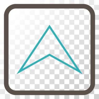 Vektör simgesi bir çerçeve içinde yukarı ok ucu