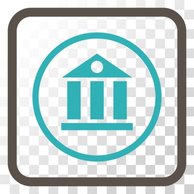 Banka Binası vektör simgesi bir çerçeve içinde