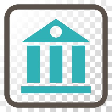 Banka Binası vektör simgesi bir çerçeve içinde