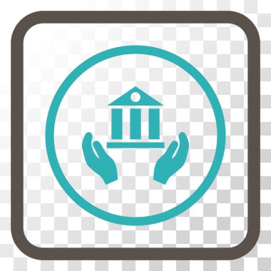 Banka hizmet vektör simgesi bir çerçeve içinde