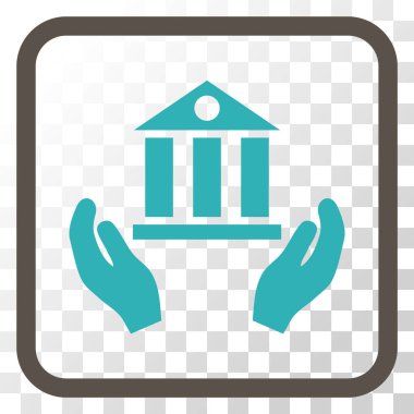 Banka hizmet vektör simgesi bir çerçeve içinde