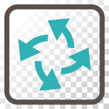 Santrifüj oklar bir çerçeve içinde simge vektör