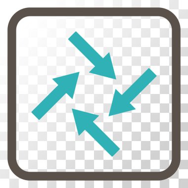 Merkezcil oklar bir çerçeve içinde simge vektör