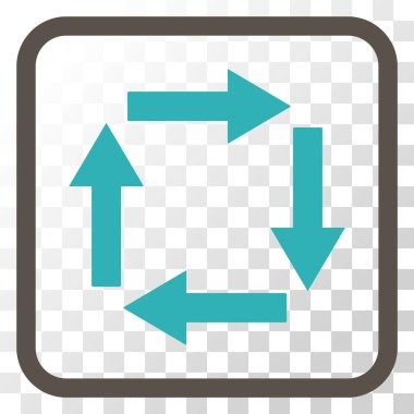 Dolaşım oklar bir çerçeve içinde simge vektör