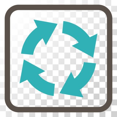 Dolaşım vektör simgesi bir çerçeve içinde