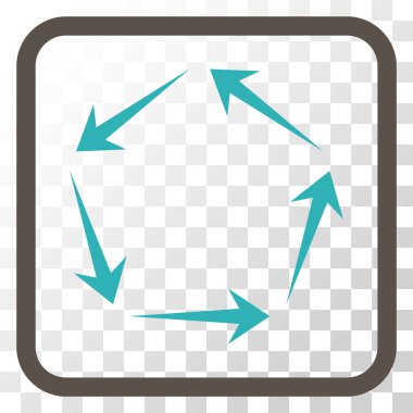 Dolaşım vektör simgesi bir çerçeve içinde