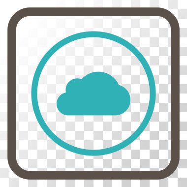 Bulut vektör simgesi bir çerçeve içinde