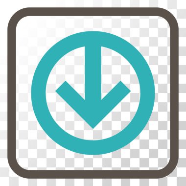 Vektör simgesi bir çerçeve içinde aşağı yön