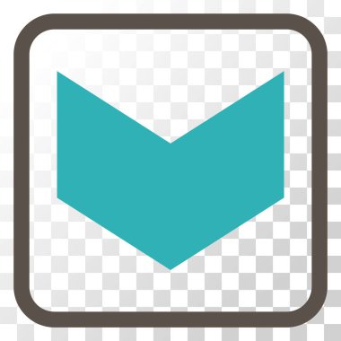 Vektör simgesi bir çerçeve içinde aşağı yön