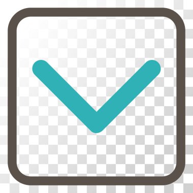 Vektör simgesi bir çerçeve içinde aşağı yön