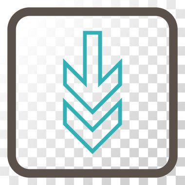 Vektör simgesi bir çerçeve içinde aşağı yön