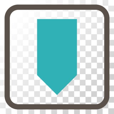 Vektör simgesi bir çerçeve içinde aşağı yön