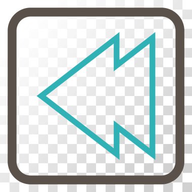 Yön sol vektör simgesi bir çerçeve içinde