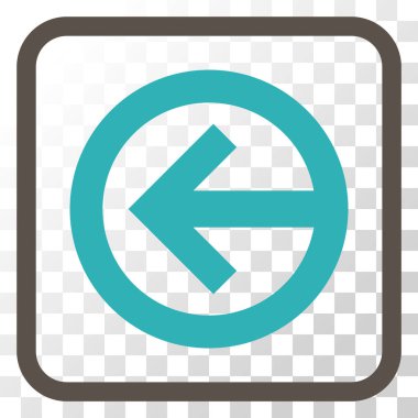 Yön sol vektör simgesi bir çerçeve içinde