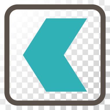 Yön sol vektör simgesi bir çerçeve içinde