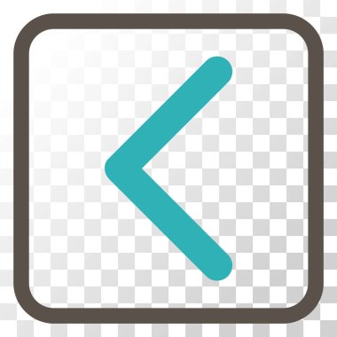 Yön sol vektör simgesi bir çerçeve içinde