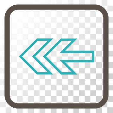 Yön sol vektör simgesi bir çerçeve içinde