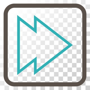 Yöne doğru vektör simgesi bir çerçeve içinde