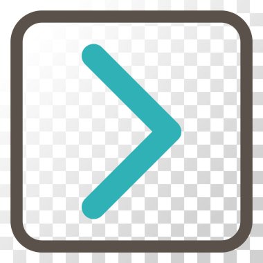 Yöne doğru vektör simgesi bir çerçeve içinde