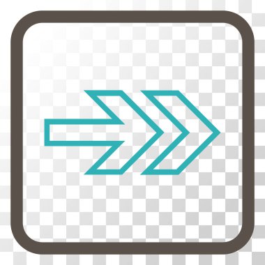 Yöne doğru vektör simgesi bir çerçeve içinde