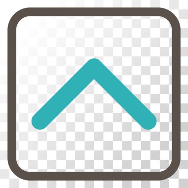 Yön yukarı vektör simgesi bir çerçeve içinde