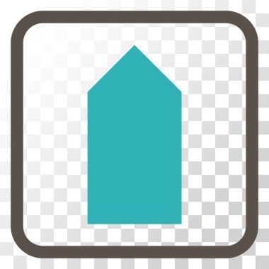 Yön yukarı vektör simgesi bir çerçeve içinde