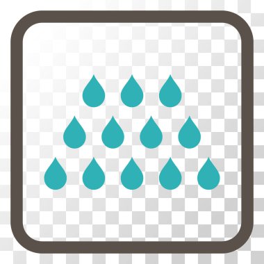 Damla vektör simgesi bir çerçeve içinde