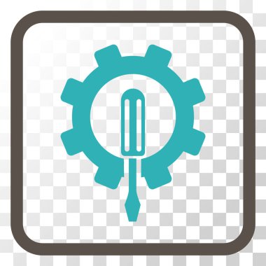 Bir çerçevedeki mühendislik vektör simgesi