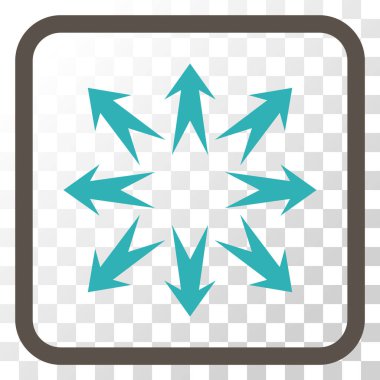 Genişletin okları vektör simgesi bir çerçeve içinde