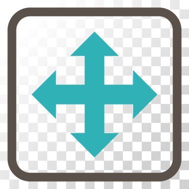 Genişletin okları vektör simgesi bir çerçeve içinde