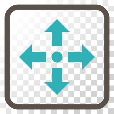 Genişletin okları vektör simgesi bir çerçeve içinde