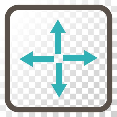 Genişletin okları vektör simgesi bir çerçeve içinde