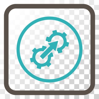 Dişli Tümleştirme vektör simgesi bir çerçeve içinde