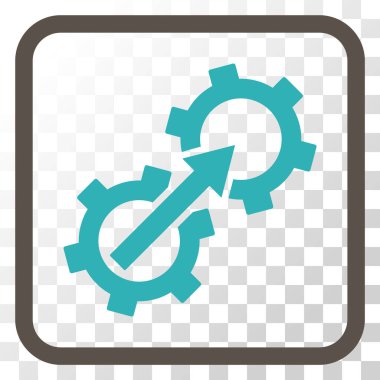 Dişli Tümleştirme vektör simgesi bir çerçeve içinde