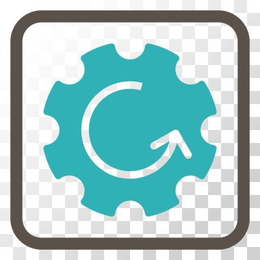 Dişli döndürme vektör simgesi bir çerçeve içinde