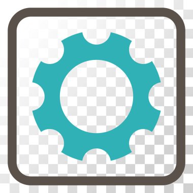 Dişli vektör simgesi bir çerçeve içinde