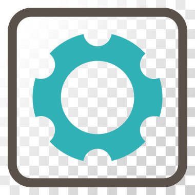 Dişli vektör simgesi bir çerçeve içinde