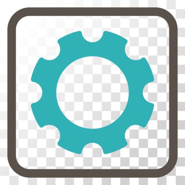 Dişli vektör simgesi bir çerçeve içinde