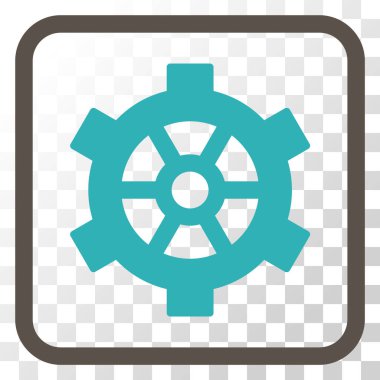 Dişli vektör simgesi bir çerçeve içinde