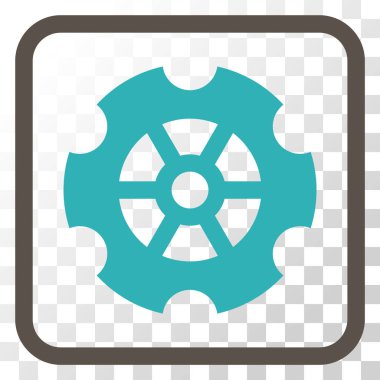 Dişli vektör simgesi bir çerçeve içinde