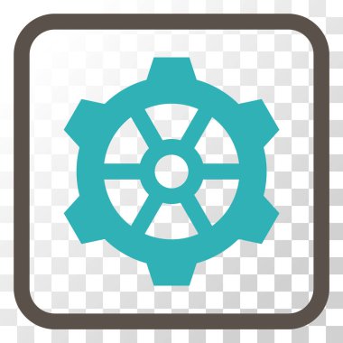 Dişli vektör simgesi bir çerçeve içinde